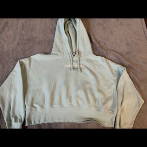 Mint Green Adidas Cropped Sweatshirt